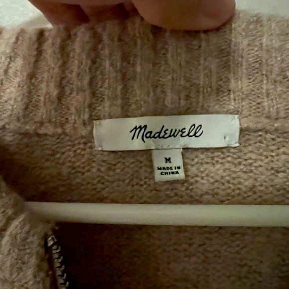 Madewell quarter zip dusty pink sweater - Picture 3 of 5